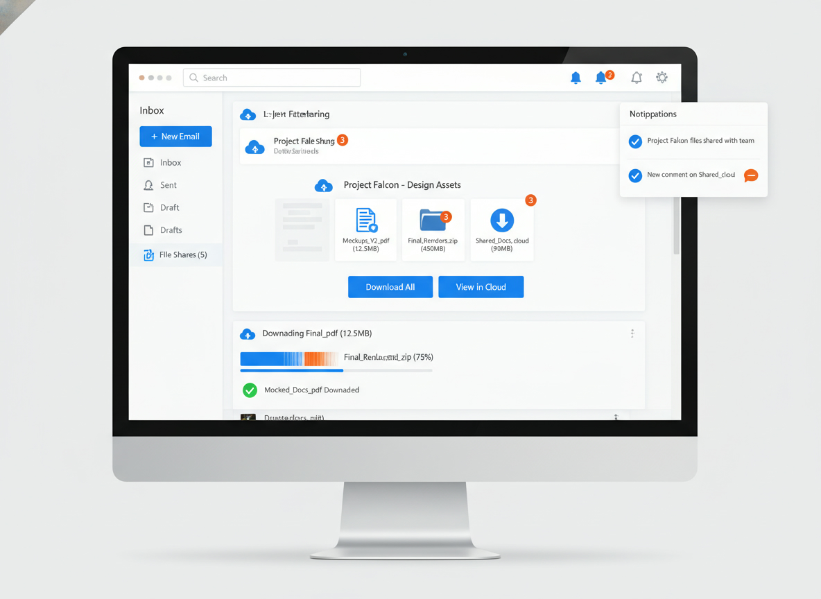 Partage de fichiers par e-mail avec notification de réception