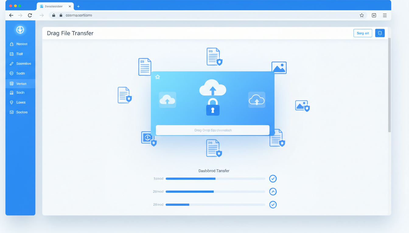 Interface de transfert de fichiers volumineux avec lien sécurisé